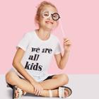 Shein Girls Letter Print Smock Top & Leggings Set