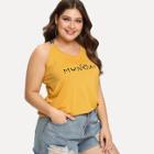 Shein Plus Letter Strap Cross Back Top