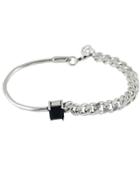 Shein Simple Design Silver Color Rhinestone Chain Bracelet