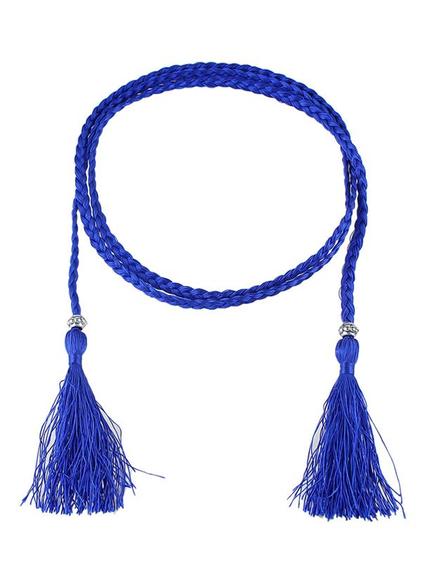 Shein Blue Long Boho Casual Tassel Belt