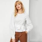 Shein Button Detail Bishop Sleeve Top