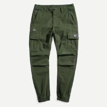 Shein Men Pocket Decoration Elastic Foot Pants