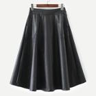 Shein Dual Pocket Flared Pu Skirt