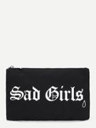 Shein Artistic Letter Print Clutch Bag