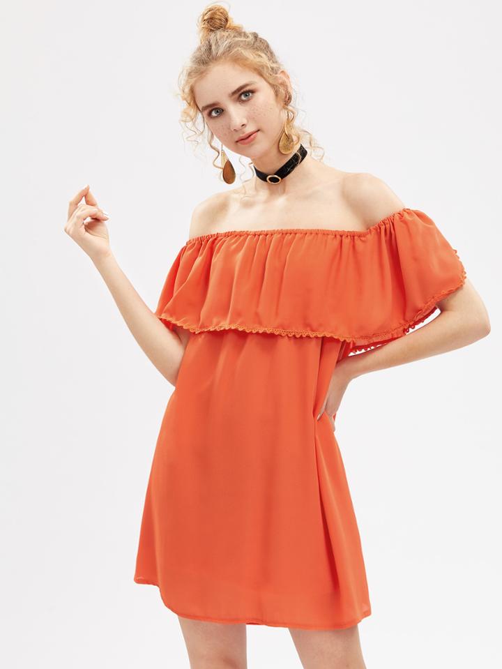 Shein Off-the-shoulder Shift Dress