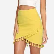 Shein Wrap Tassel Detail Bodycon Skirt
