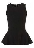 Rosewe Women Solid Black Shirred Waist Tops With Zip