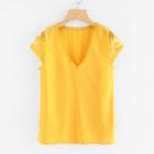 Shein Lace Trim V Neck Top
