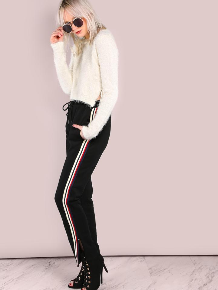 Shein Aligned Track Sweatpants Black