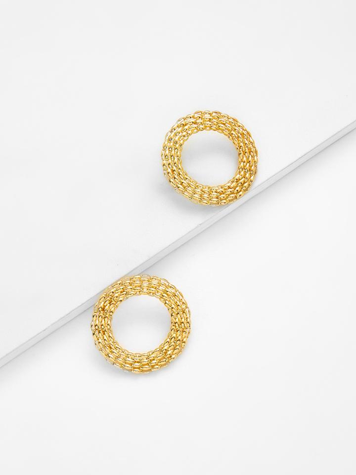 Shein Metal Round Stud Earrings
