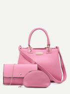 Shein Pink Pu Multi Function 3pcs Bag Set