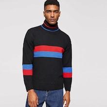 Shein Men Color Block Striped High Neck Jumper