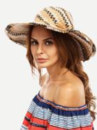 Shein Multicolor Vacation Large Brimmed Straw Hat