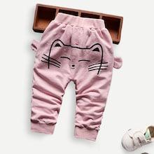 Shein Toddler Girls Cartoon Print Knot Front Pants