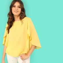 Shein Butterfly Sleeve Plain Top