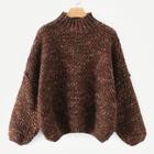 Shein Mock Neck Marled Knit Jumper