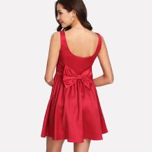 Shein Bow Embellished Back Fit & Flare Dress