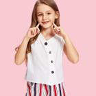 Shein Girls Asymmetric Placket Sleeveless Blouse