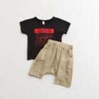 Shein Boys Graphic Printed Tee With Shorts