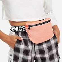 Shein Slogan Detail Zipper Bum Bag
