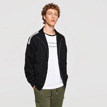 Shein Men Letter Tape Shoulder Zip Up Jacket