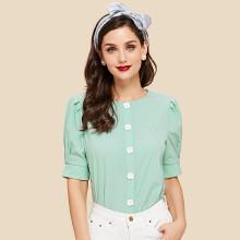 Shein Box Pleated Puff Sleeve Blouse