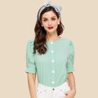 Shein Box Pleated Puff Sleeve Blouse