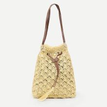 Shein Drawstring Woven Tote Bag