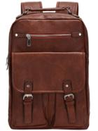Shein Brown Buckle Zipper Pu Backpacks