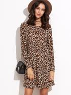 Shein Leopard Print Loose Tee Dress