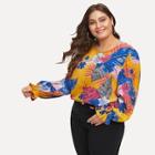 Shein Plus Mixed Print Tunic Top