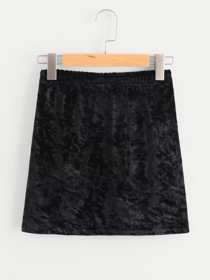Shein Velvet Elastic Waist Bodycon Skirt