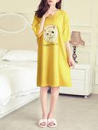 Shein Cat Print Drop Shoulder Dress