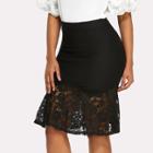 Shein Lace Contrast Fishtail Skirt