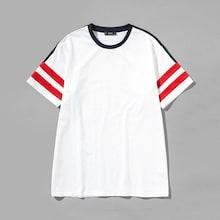 Shein Men Striped Trim Sleeve Ringer Tee