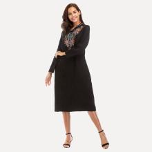Shein Tribal Embroidered Dress