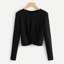 Shein Twist Hem Solid Tee