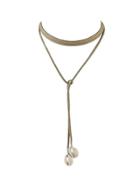 Shein Khaki Braided Pu Leather Chain Choker Necklace With Shell