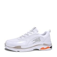 Shein Men Pu Panel Lace Up Mesh Sneakers