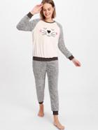 Shein Raglan Sleeve Cartoon Pattern Front Top & Sweatpants Pj Set