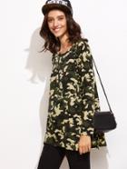 Shein Camo Print Long Sleeve T-shirt