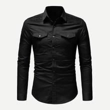 Shein Men Shirred Detail Solid Shirt