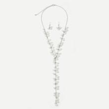 Shein Faux Pearl Detail Lariats Necklace & Earrings Set