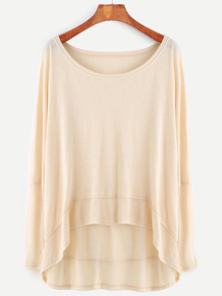 Shein Apricot Dip Hem T-shirt