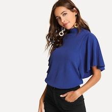 Shein Flutter Sleeve Mock Tee