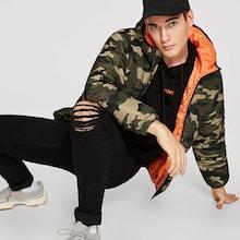 Shein Men Zip Up Hoodie Camo Print Coat