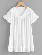 Shein V-neckline Frill Trim Tee Dress