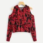 Shein Camouflage Open Shoulder Hoodie