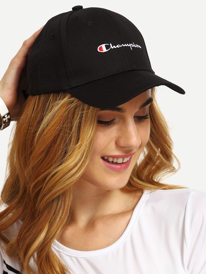 Shein Black Letter Print Baseball Cap
