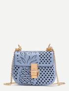 Shein Laser Cut Design Pu Crossbody Bag With Chain